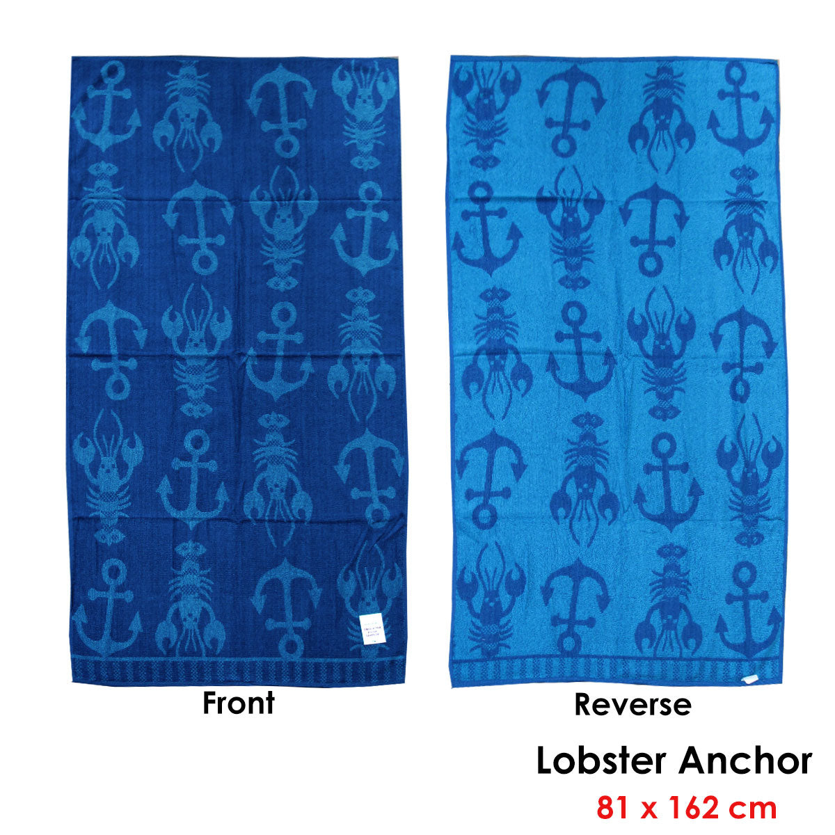 Jacquard Velour Reversible Beach Towel Blue Lobster Anchor Tristar Online