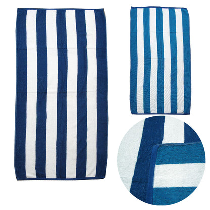 Set of 2 Reversible Cabana Striped Towels Blue/Aqua Tristar Online