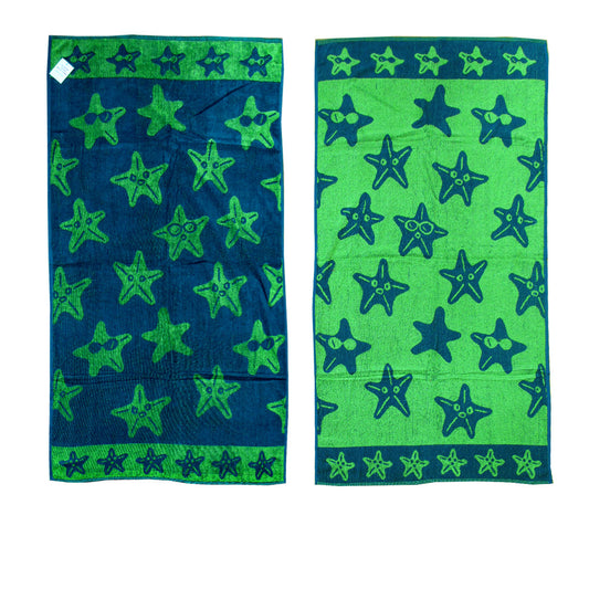 Jacquard Velour Reversible Beach Towel Blue Stars Tristar Online