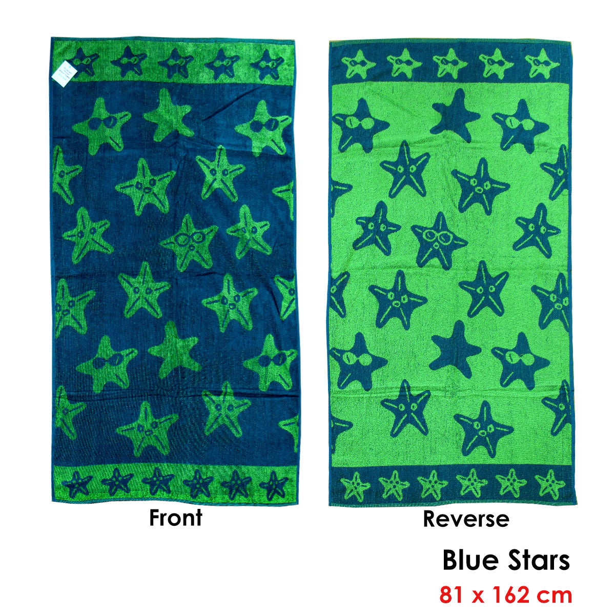 Jacquard Velour Reversible Beach Towel Blue Stars Tristar Online
