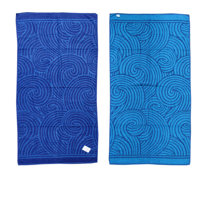 Jacquard Velour Reversible Beach Towel Blue Swirls Tristar Online