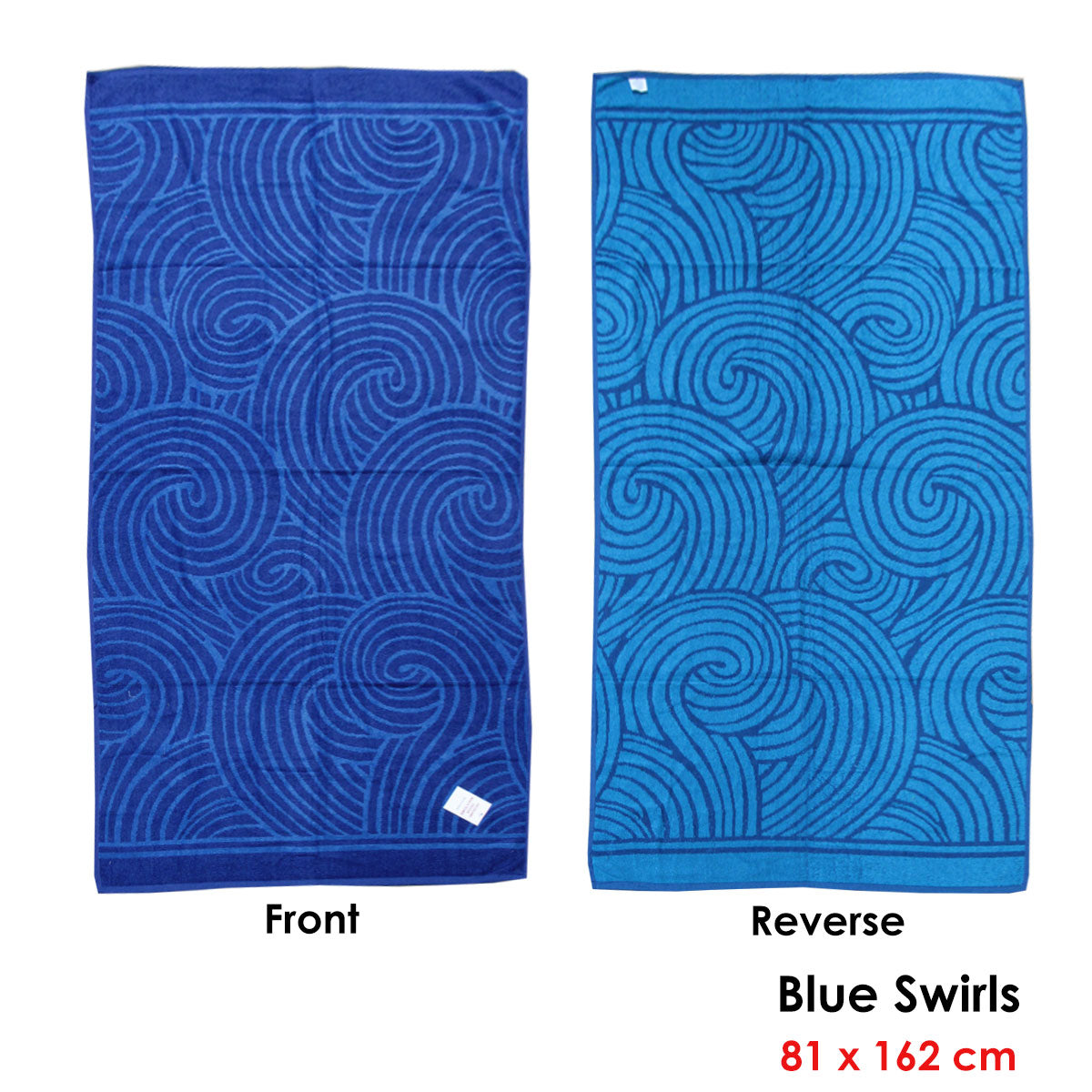 Jacquard Velour Reversible Beach Towel Blue Swirls Tristar Online