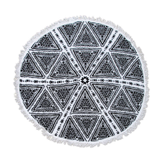 Zulu Triangle 100% Cotton Round Beach Towel Tristar Online