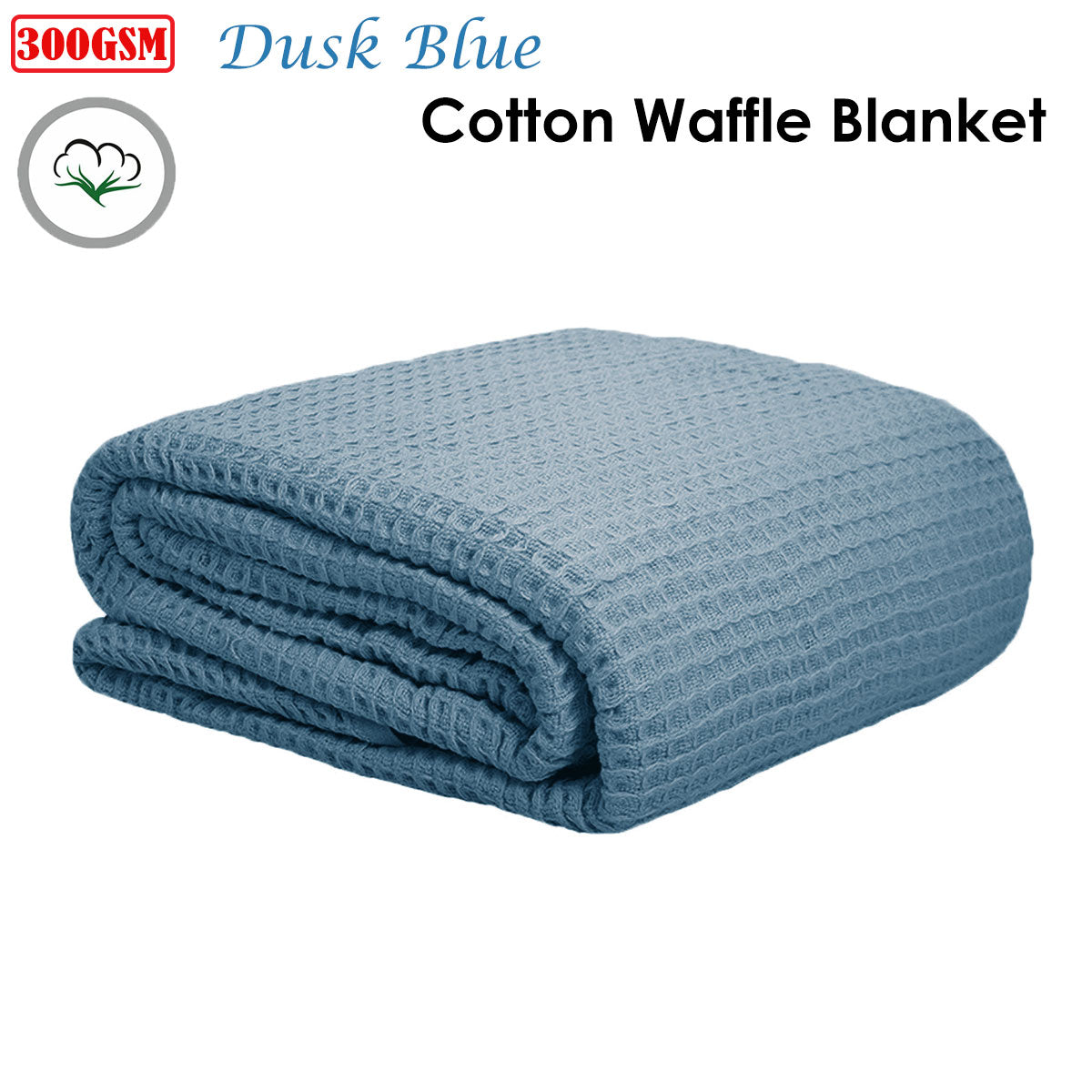 Cotton Waffle Blanket Dusk Blue Single Tristar Online