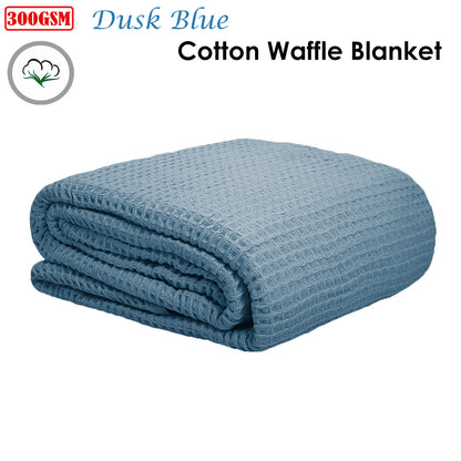 Cotton Waffle Blanket Dusk Blue Single Tristar Online
