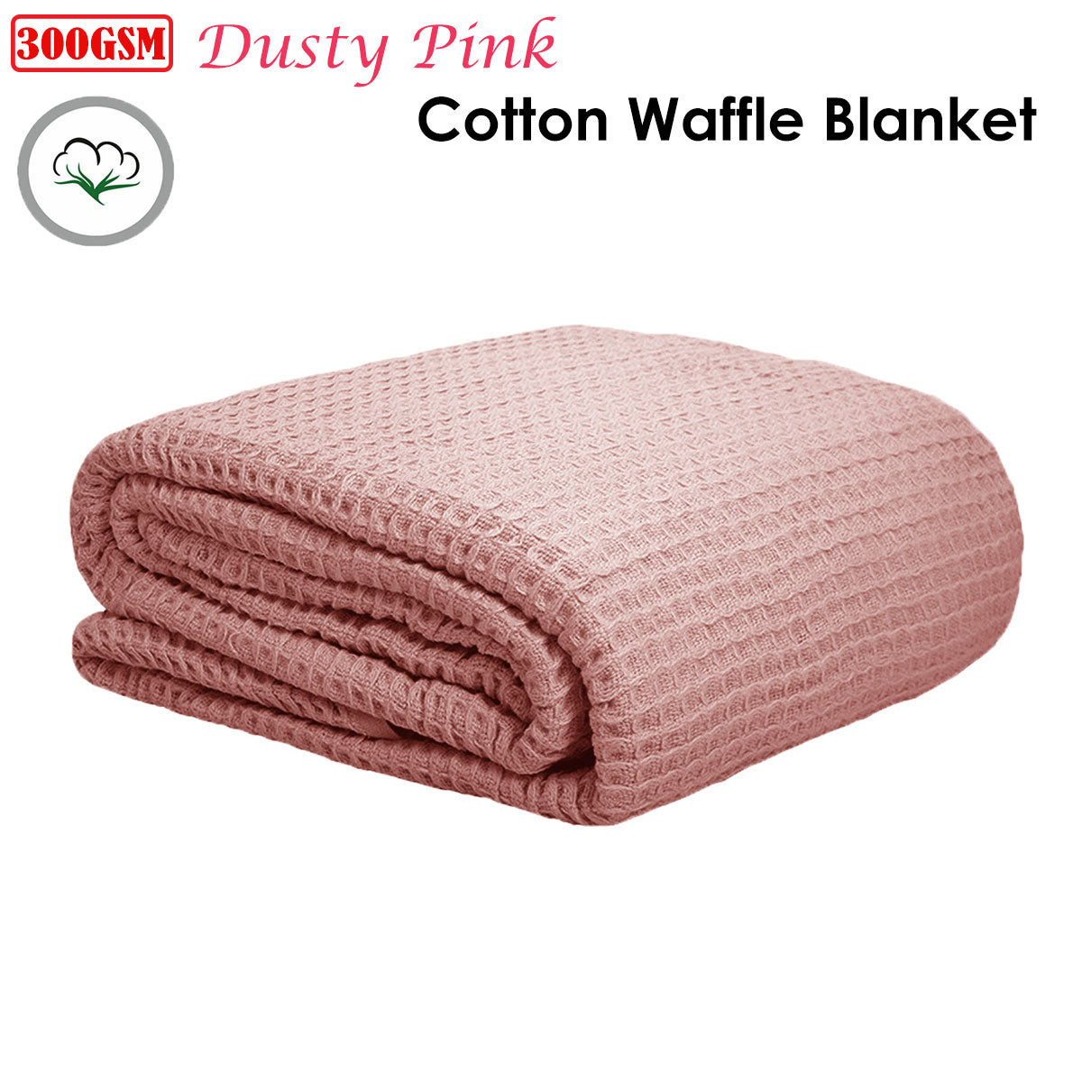 Cotton Waffle Blanket Dusty Pink Queen Tristar Online