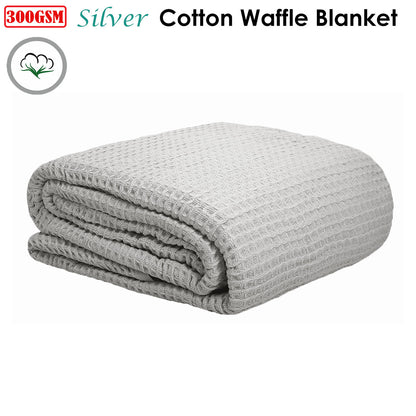 Cotton Waffle Blanket Silver Queen Tristar Online