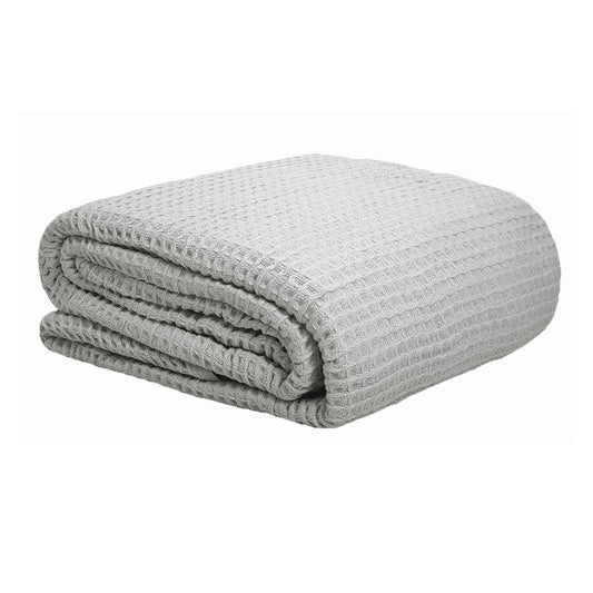 Cotton Waffle Blanket Silver Single Tristar Online