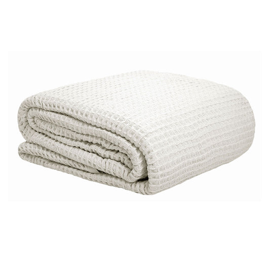 Cotton Waffle Blanket White Queen Tristar Online