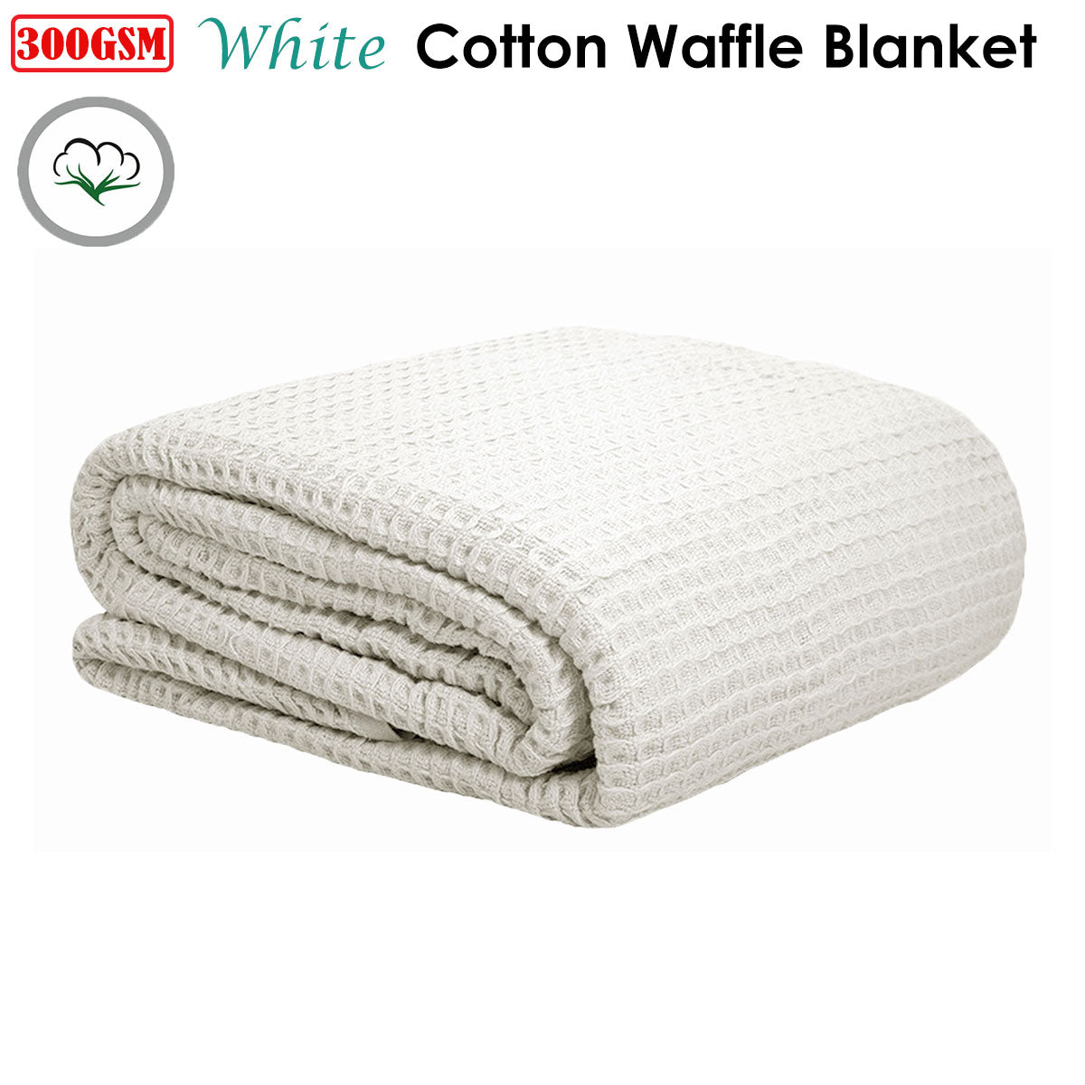 Cotton Waffle Blanket White Queen Tristar Online