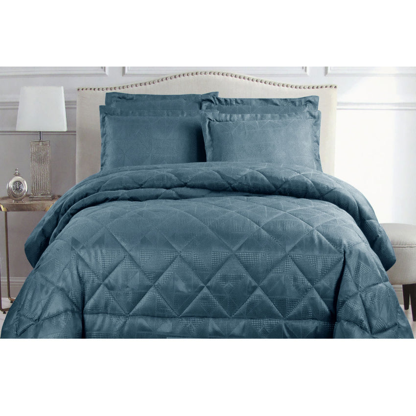 Hotel Living Eli Jacquard Comforter Set King Blue Tristar Online