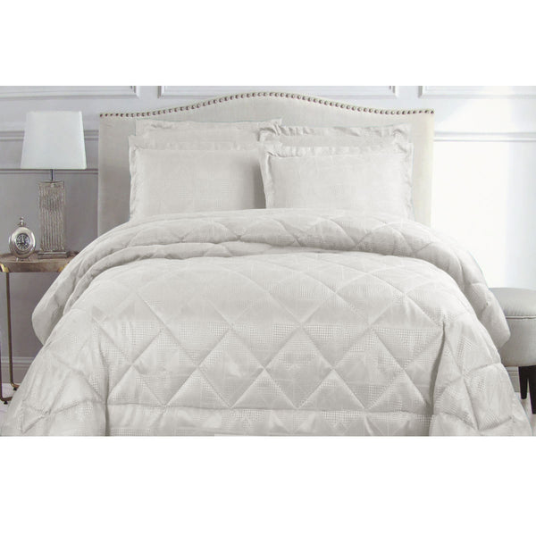 Hotel Living Eli Jacquard Comforter Set Queen White Tristar Online