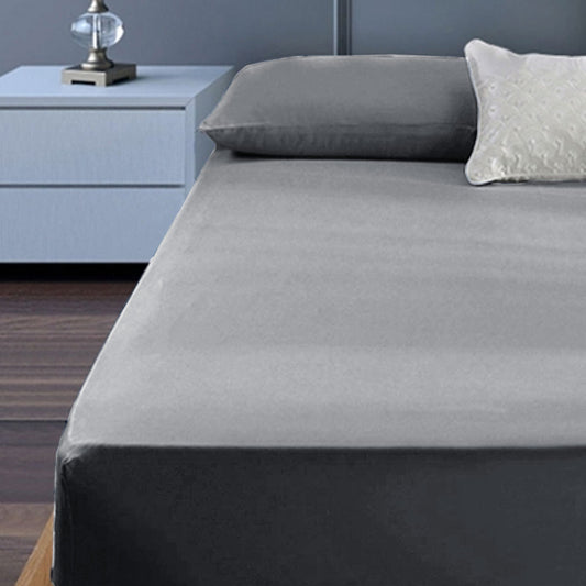 400TC Cotton Percale King Single Combo Set 50cm Wall Grey Tristar Online