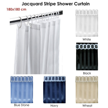 Jacquard Stripe Shower Curtain Navy Tristar Online