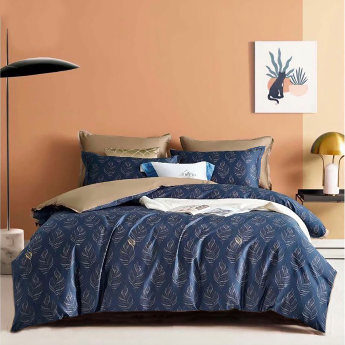 400TC Cotton Sateen Quilt Cover Set Foliole Queen Tristar Online