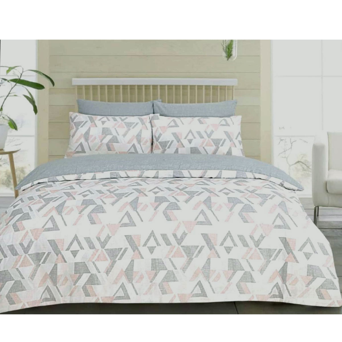 Funky Geo Blush Quilt Cover Set Queen Tristar Online