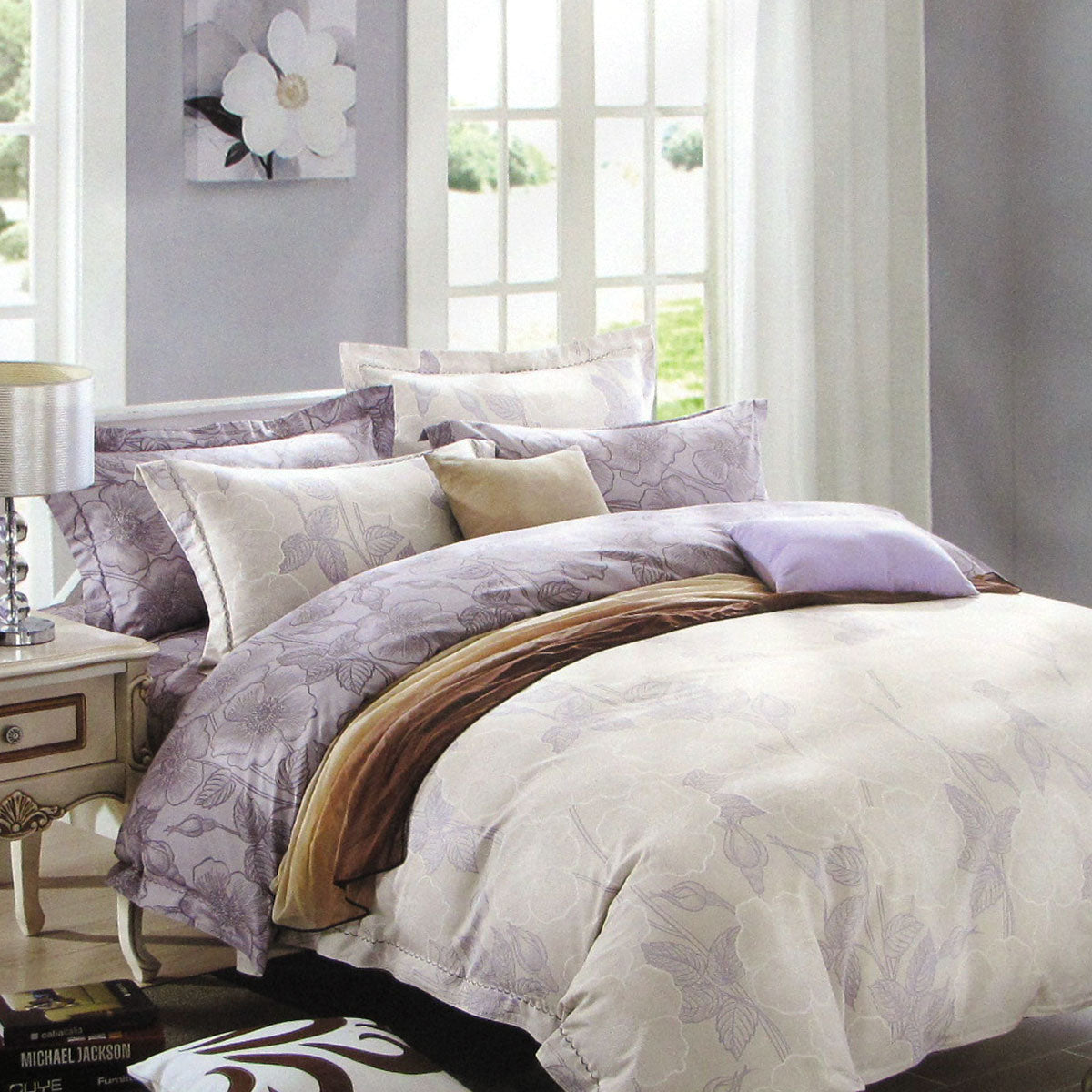 250TC Gilmore Cotton Reversible Quilt Cover Set Queen Tristar Online