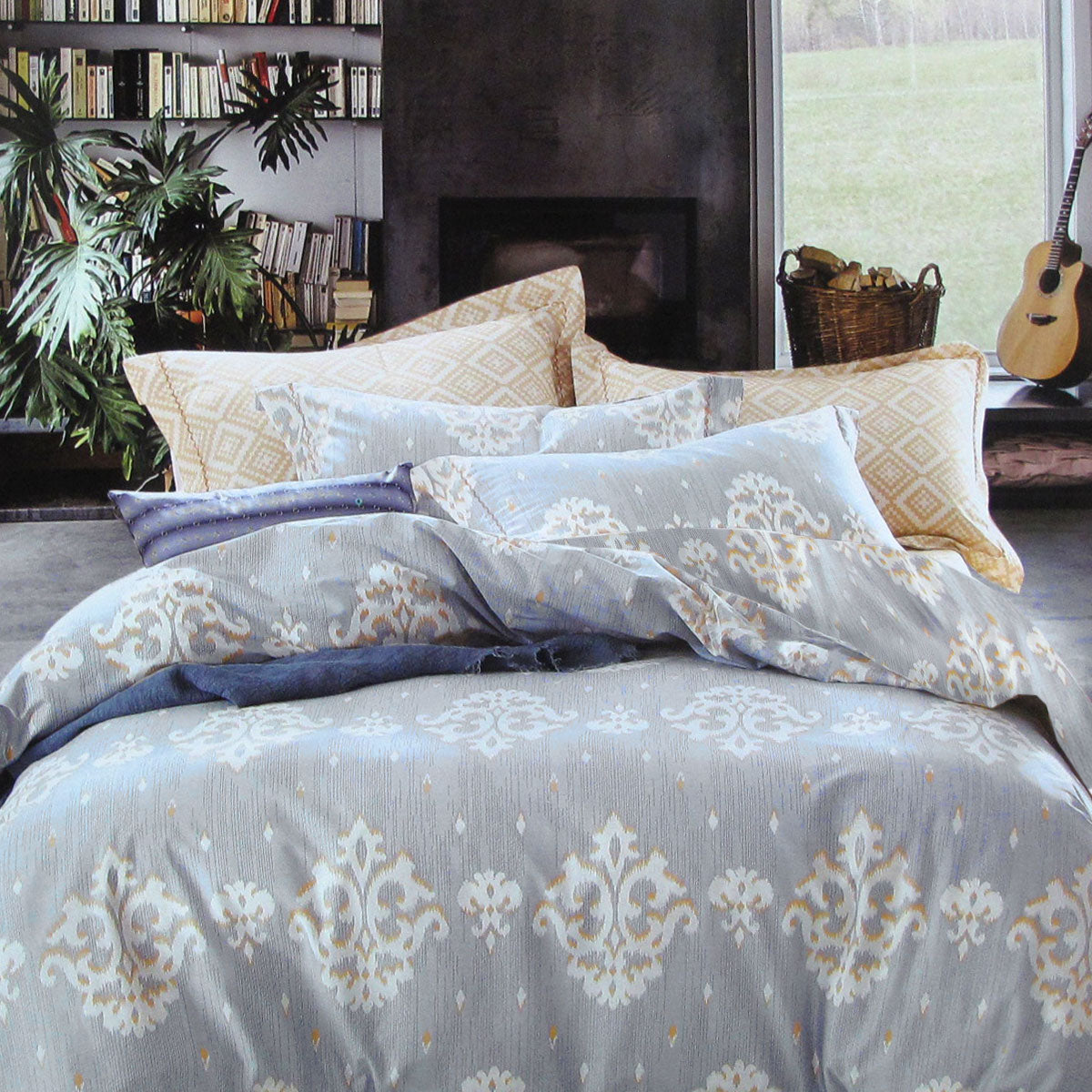 250TC Royal Damask Cotton Quilt Cover Set Queen Tristar Online