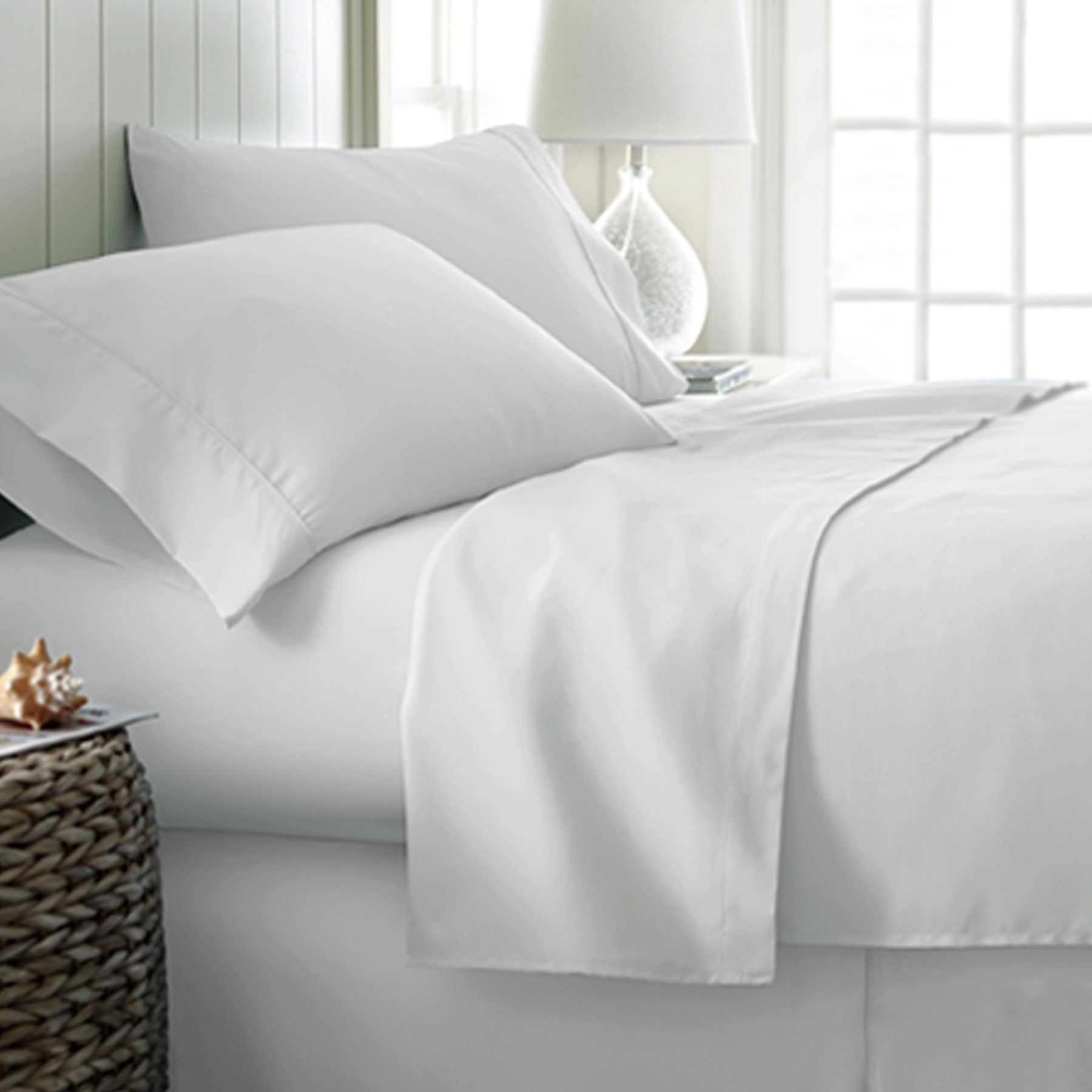 400TC Cotton Sateen Sheet Set King - White Tristar Online