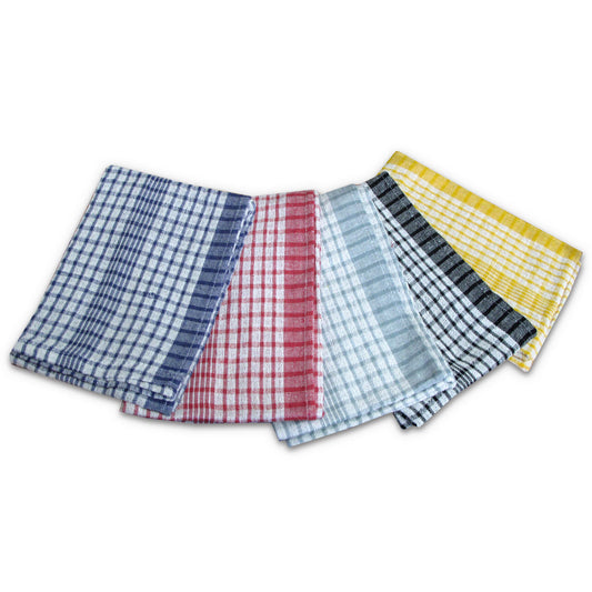 Hotel Living Checkered Set of 5 Cotton Tea Towels Tristar Online