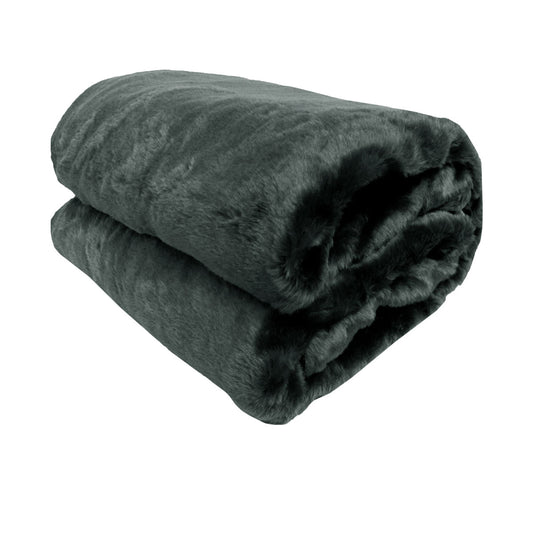 Faux Mink Throw Rug Charcoal Tristar Online