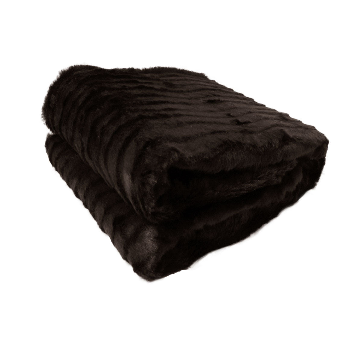 Faux Fur Striped Throw Rug Dark Chocolate Tristar Online