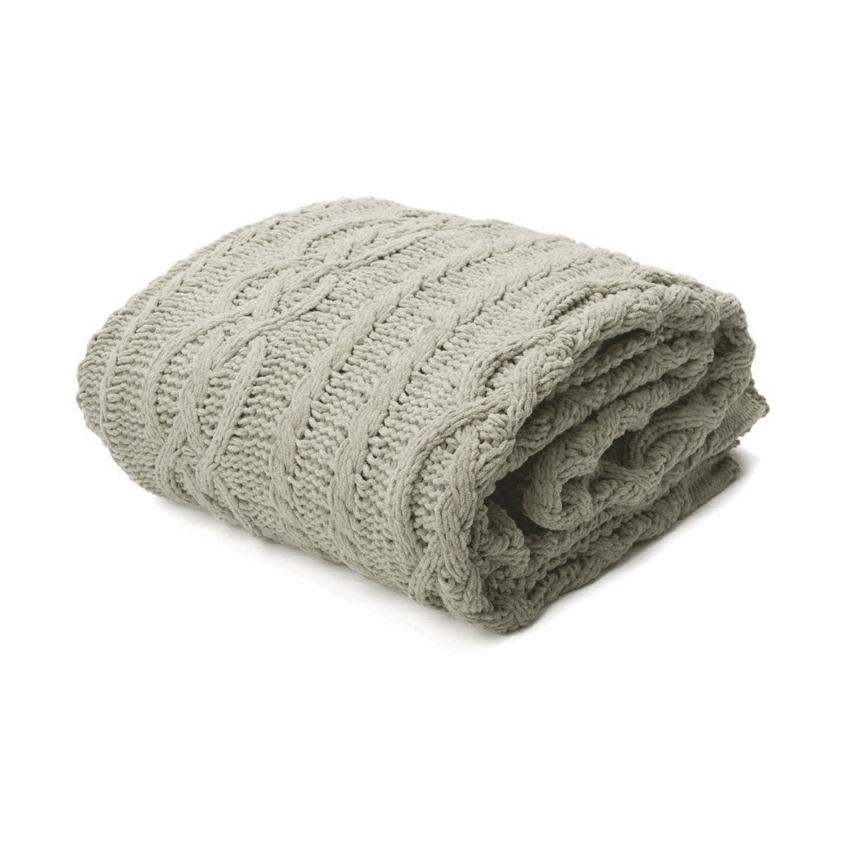 Asher Taupe Knitted Throw Rug Tristar Online