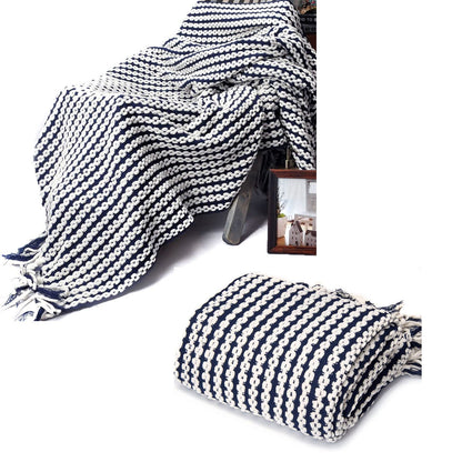 Chains Navy Knitted Throw Rug Tristar Online
