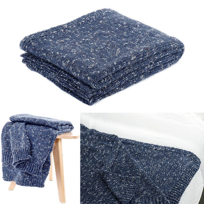 Havana Blue Woven Throw Rug 127 x 152 cm Tristar Online