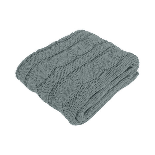 Hudson Grey Knitted Throw Rug Tristar Online