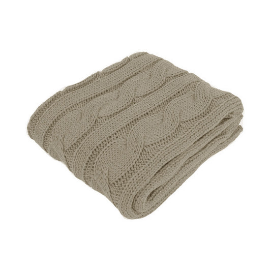 Hudson Latte Knitted Throw Rug Tristar Online