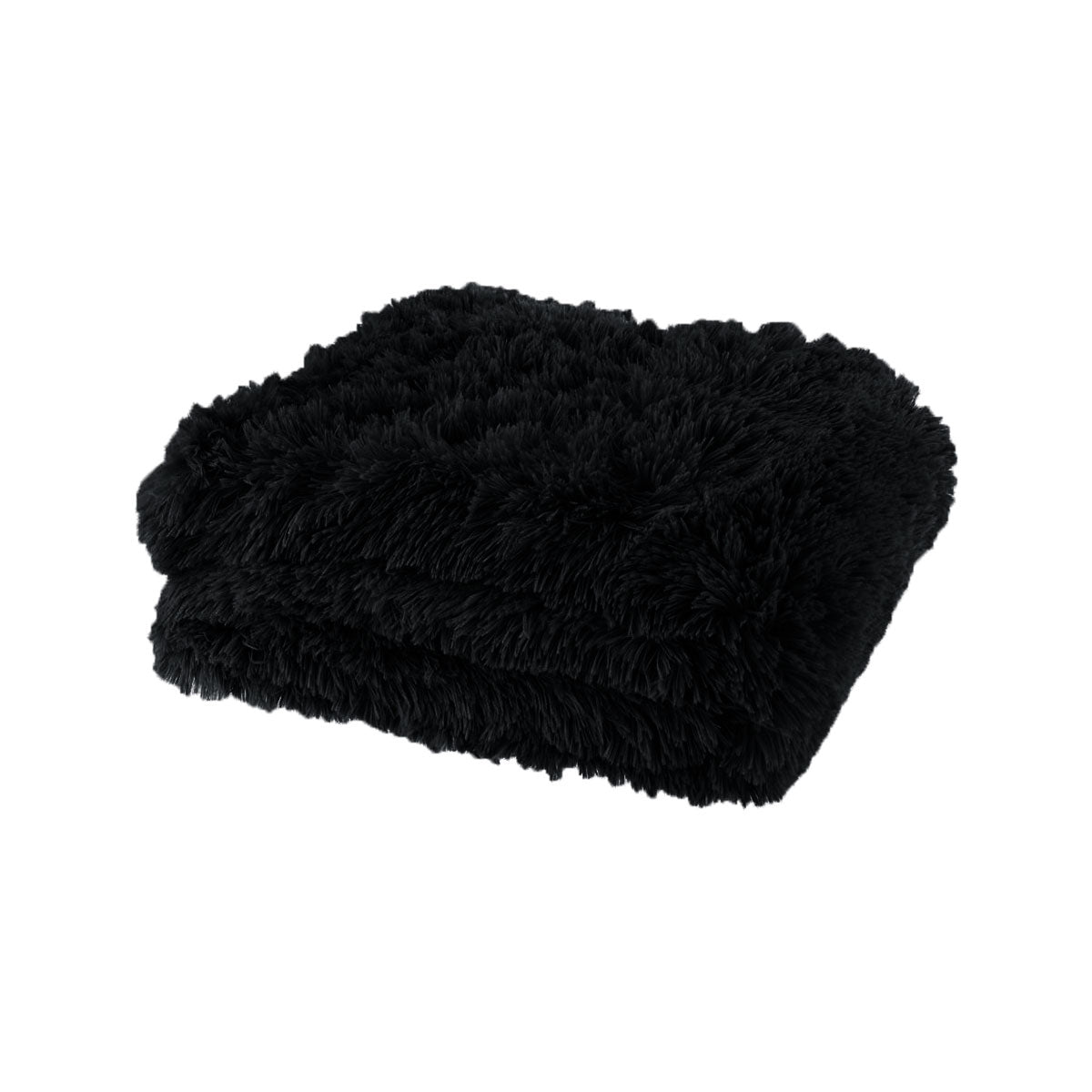 Lucia Nutural Collection Shaggy Throw Rug 127 x 152cm Black Tristar Online