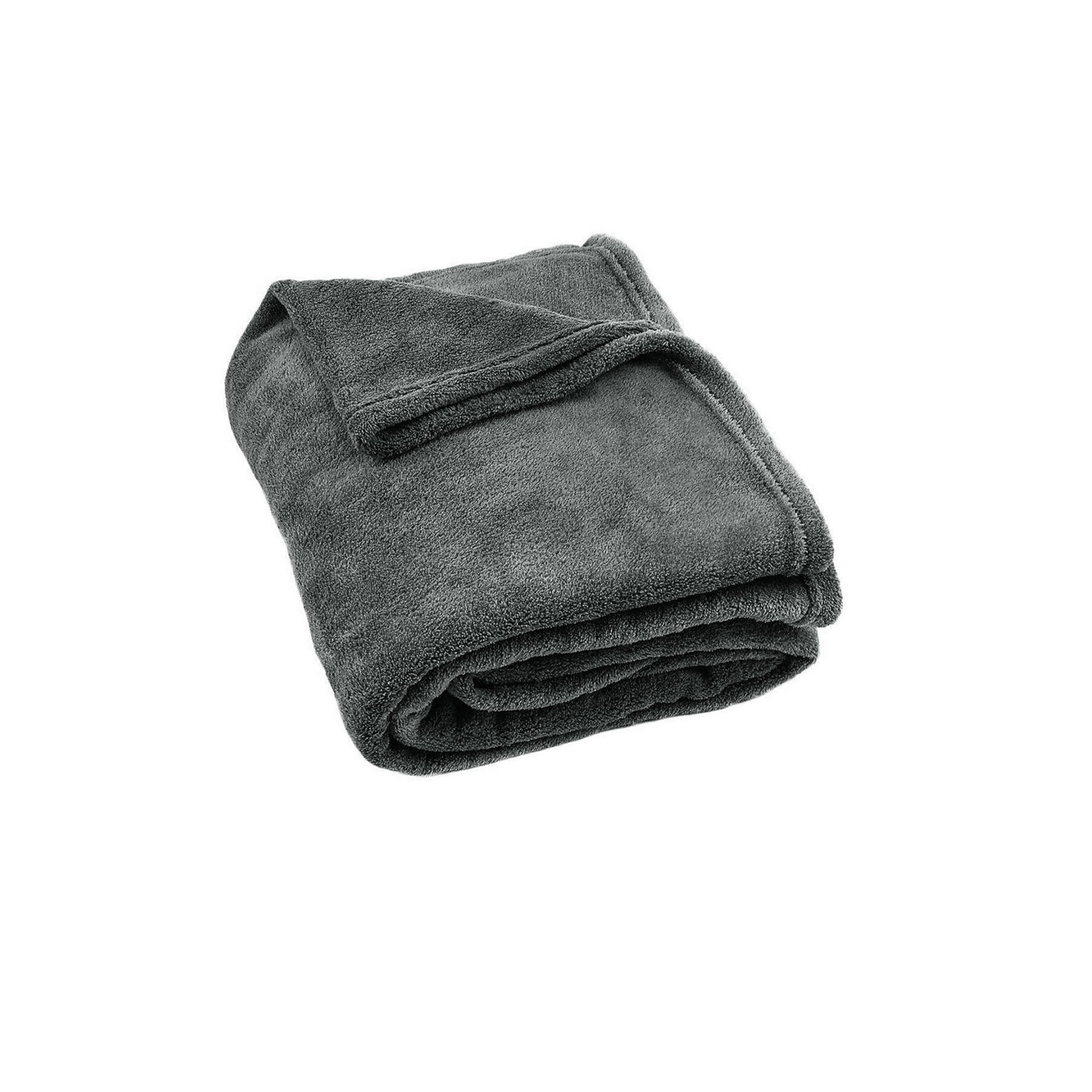 Super Soft Coral Fleece Large Throw Rug Grey Tristar Online