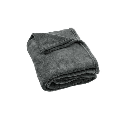 Super Soft Coral Fleece Large Throw Rug Grey Tristar Online