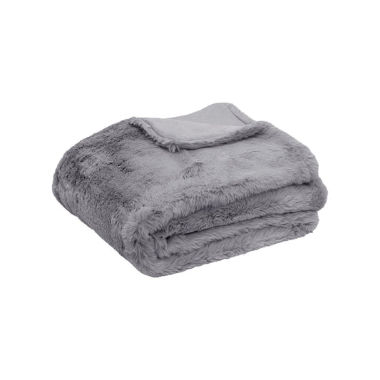 Tuscany Luxury Faux Sheep Wool Fur Throw Rug Grey Tristar Online