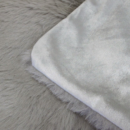 Tuscany Luxury Faux Sheep Wool Fur Throw Rug Silver Tristar Online