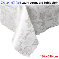 Deco White Luxury Jacquard Tablecloth 150 x 220 cm Tristar Online