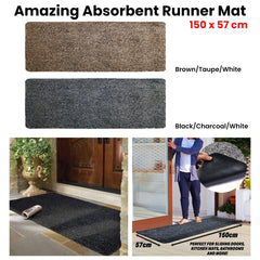 Amazing Absorbent Runner Mat 150 x 57 cm Brown/Taupe/White Tristar Online