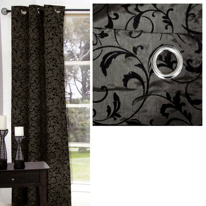 One Piece of Options Flocking Unlined Curtain 110 x 213 cm Charcoal Tristar Online