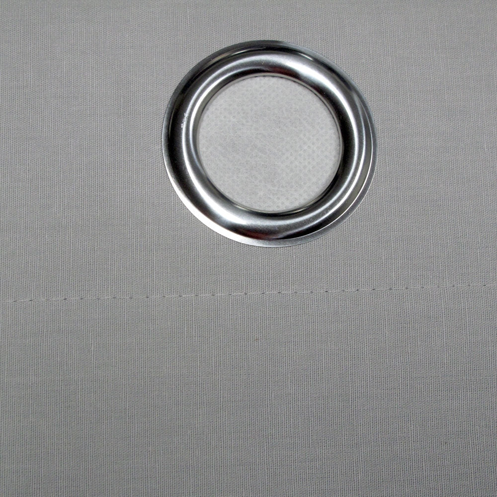 Designers Choice Pair of Linen Cotton Coated Eyelet Curtains Grey 140 x 213cm Tristar Online