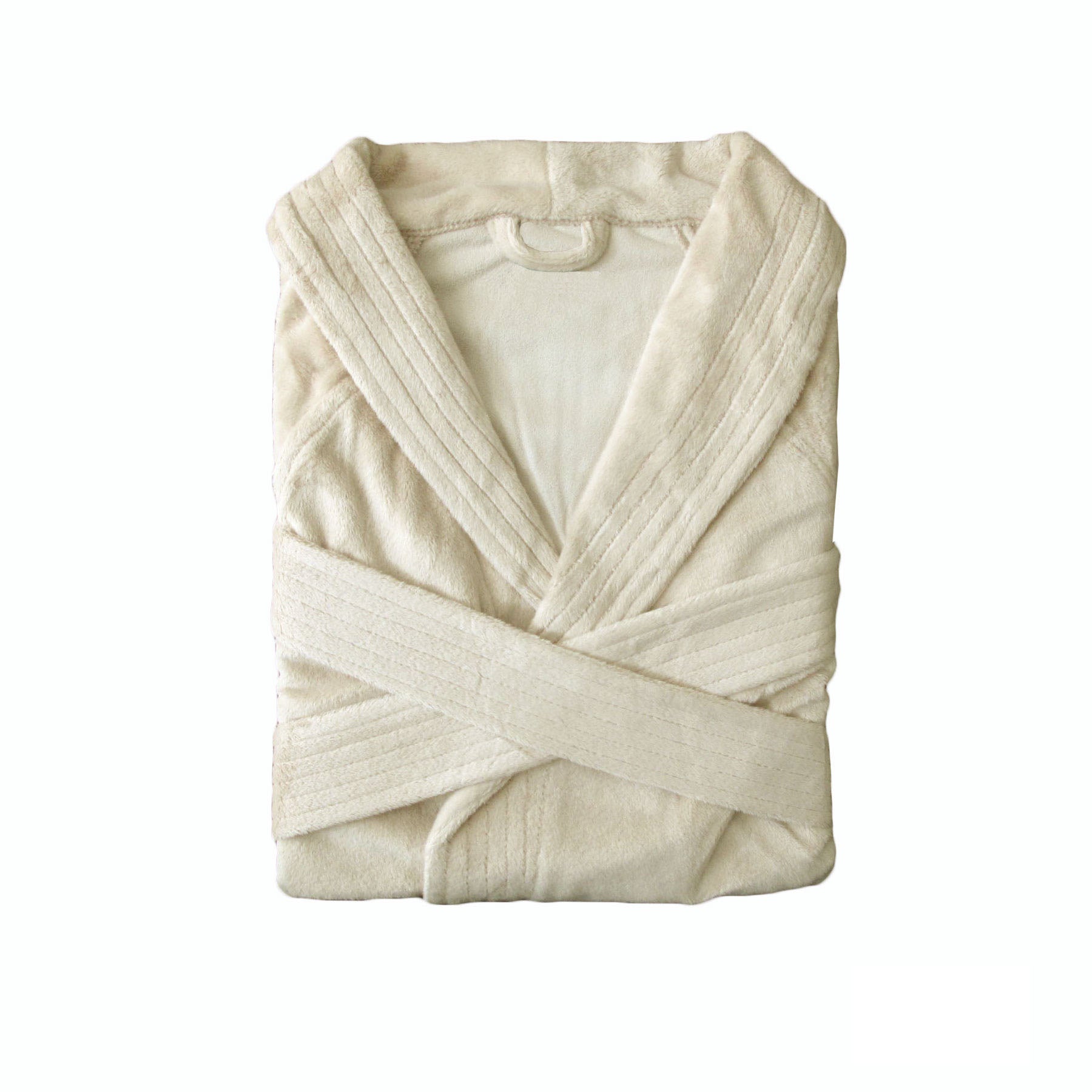 Phase 2 Suede-Mink Bath Robe Ecru Tristar Online