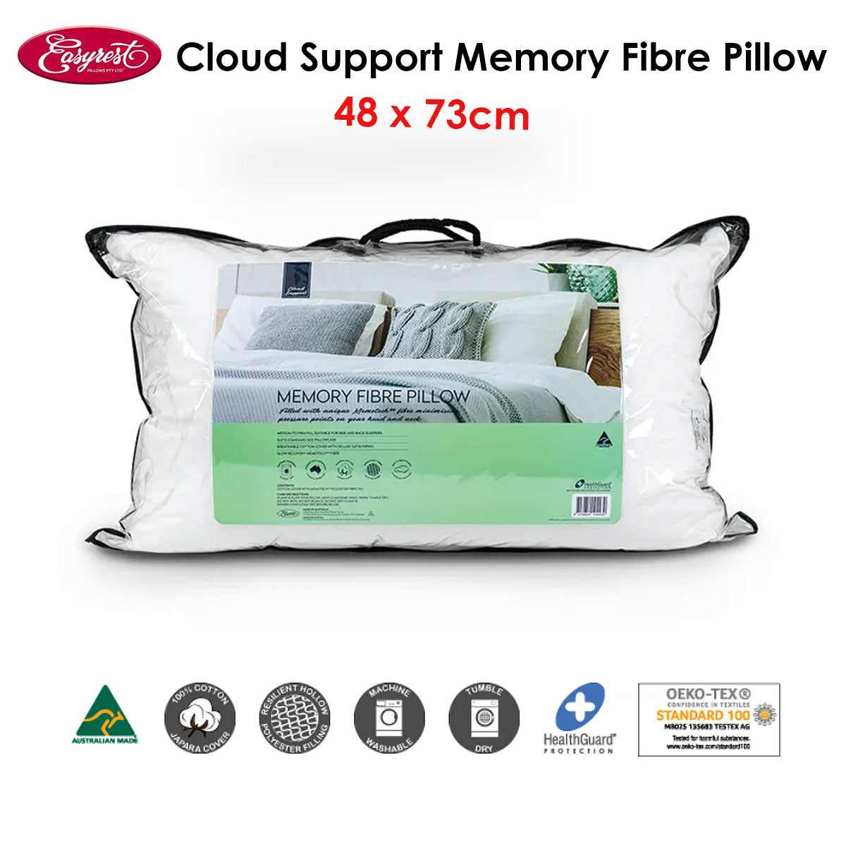 Easyrest Cloud Support Memory Fibre Pillow 48 x 73 cm Tristar Online