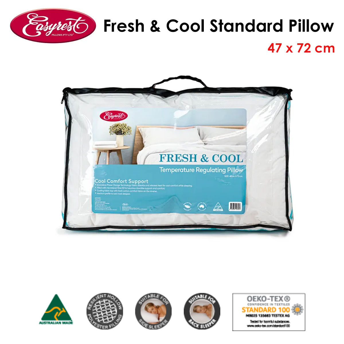 Easyrest Fresh and Cool Standard Pillow 47 x 72 cm Tristar Online