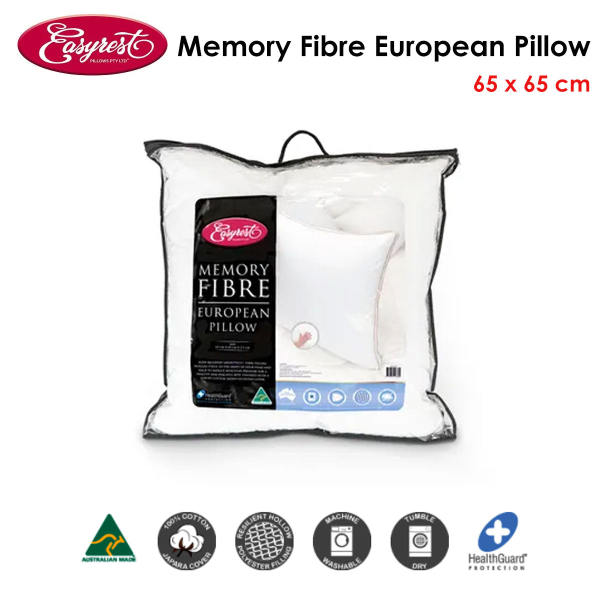 Easyrest Memory Fibre European Pillow 65 x 65 cm Tristar Online