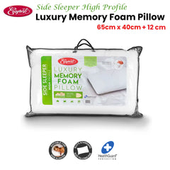 Easyrest Side Sleeper High Profile Luxury Memory Foam Pillow 65 x 40 + 12cm BONUS removable Cover Tristar Online