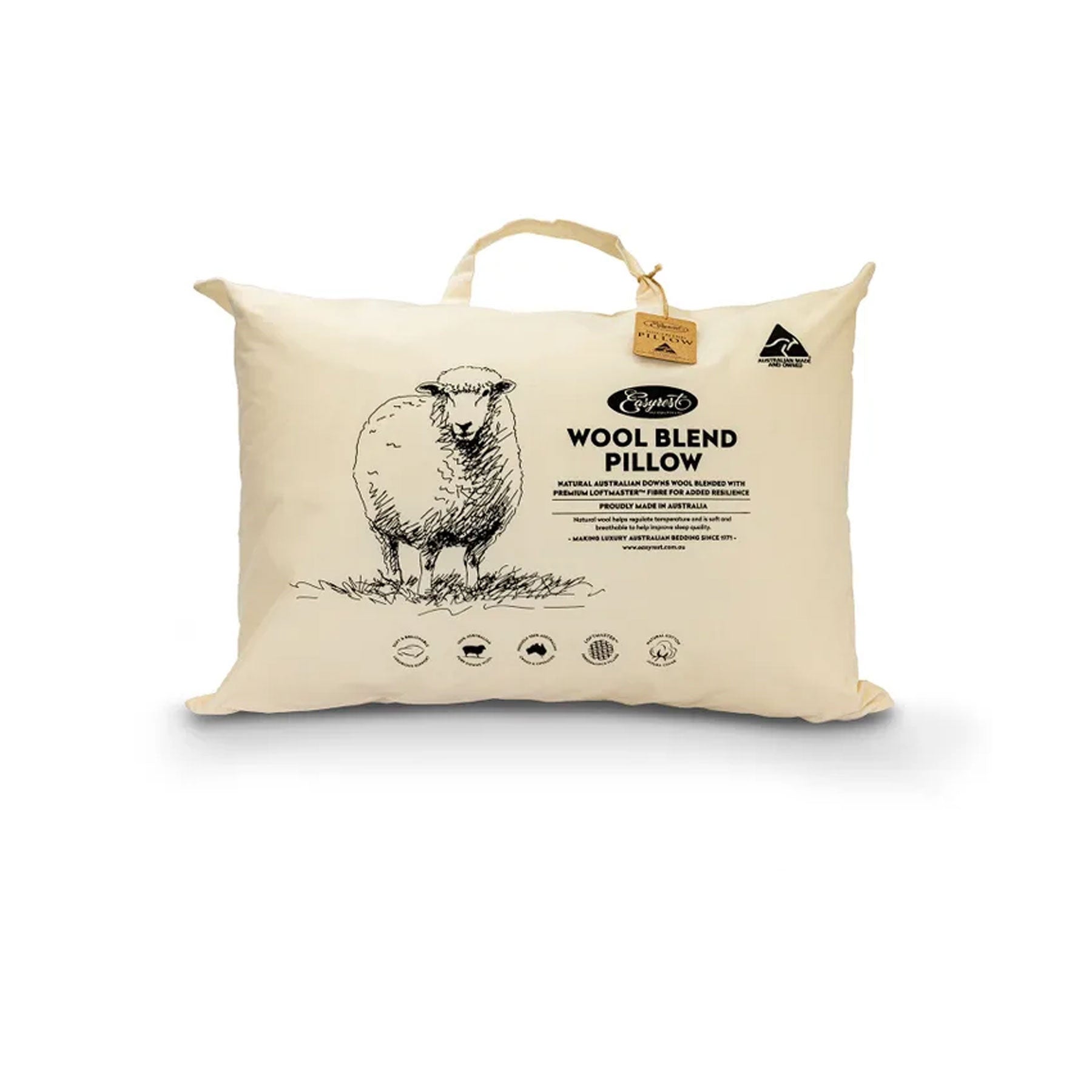 Easyrest Wool Blend Standard Pillow in Fabric Bag 47 x 72 + 20 cm Tristar Online