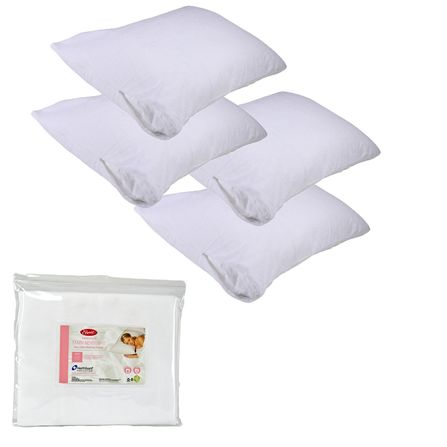 Easyrest Stain Resistant Standard Pillow Protectors 4 Pack Tristar Online