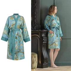 Bedding House Van Gogh Almond Blossom Blue Kimono Bath Robe Large/Extra Large Tristar Online