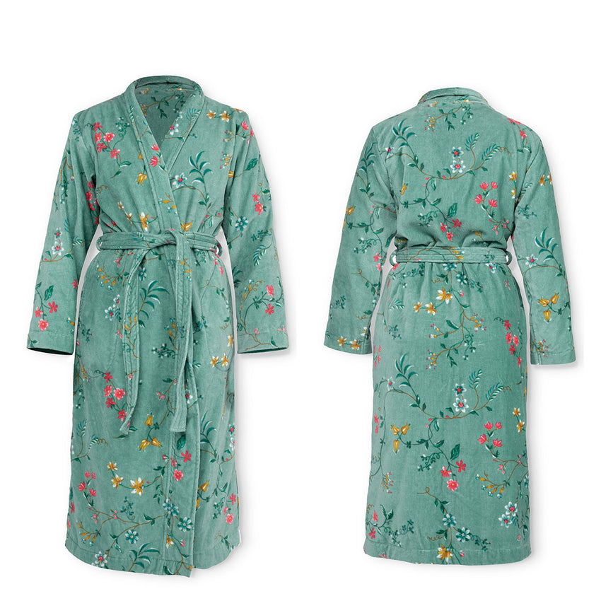 PIP Studio Les Fleurs Cotton Bath Robe Green M Tristar Online