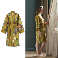 Bedding House Van Gogh Partout des Fleurs Gold Kimono Bath Robe Large/Extra Large Tristar Online